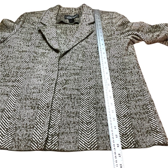 LINDA ALLARD for ELLEN TRACY Vintage Wool Blend Unlined Open Front Blazer Sz 14 - Picture 7 of 9